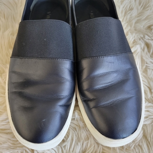 Vince Corbin Black Leather Slip On Loafer Sneaker Size 6.5 - Picture 5 of 10